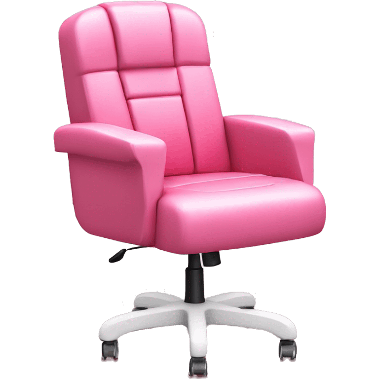 Rose red pink gamer girl chair with white accent with wheels.  emoji