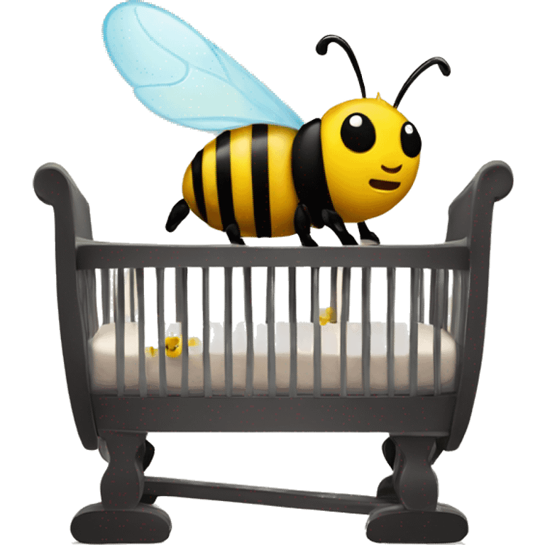 A bumblebee and a baby crib emoji