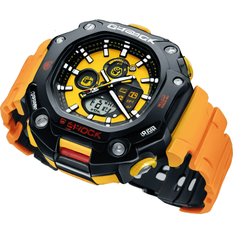 montre avec écrit "G-shock" sous forme d'émoji emoji