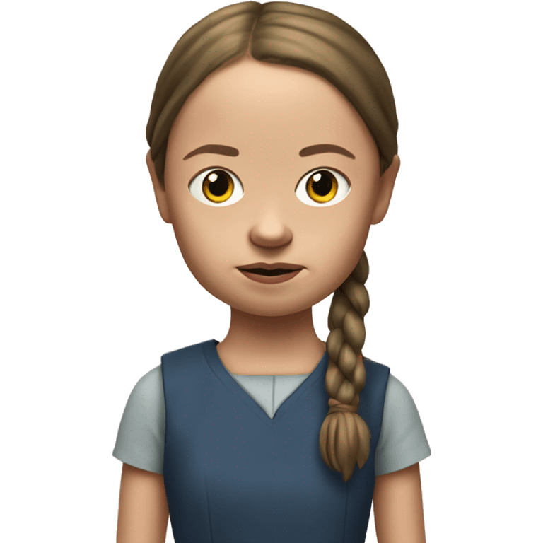 Greta Thunberg with a big head emoji