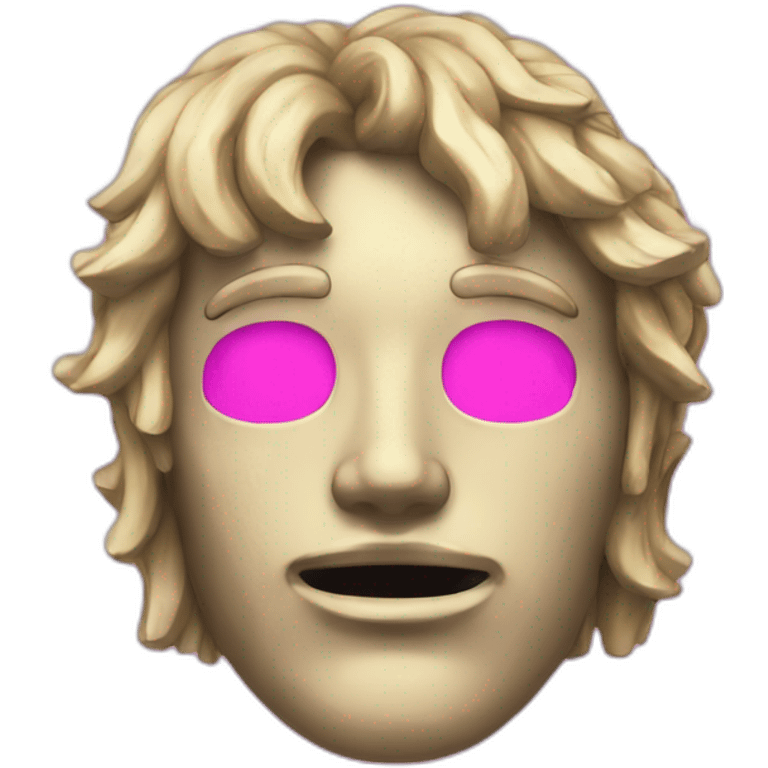 Vaporwave scarred face emoji