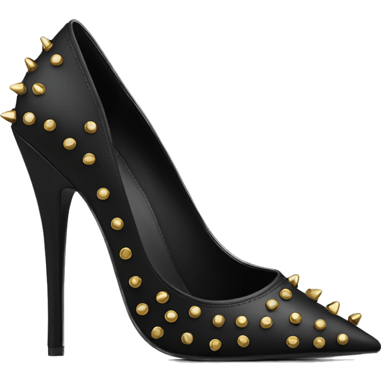 Black sting rivet court heels emoji