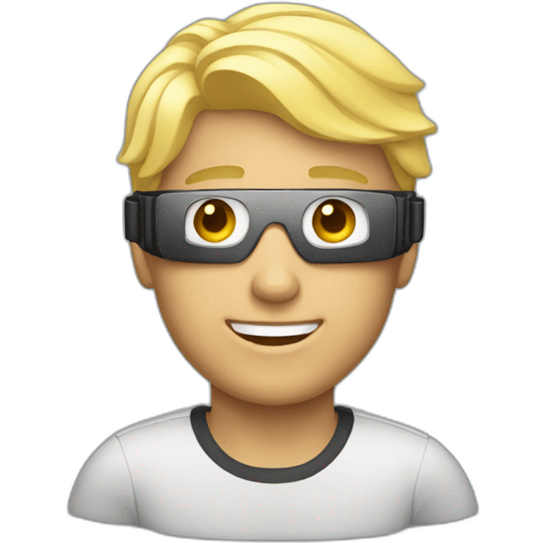 Blonde Male Virtual reality emoji