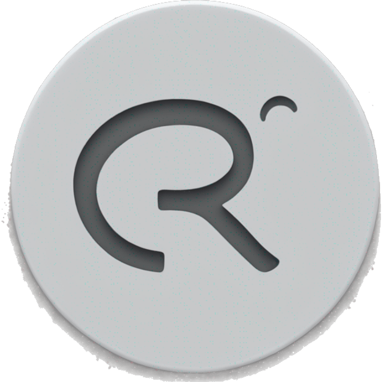 A white circle being the base of the emoji. Inside the circle having the letters "R" and  "S" in cursive emoji