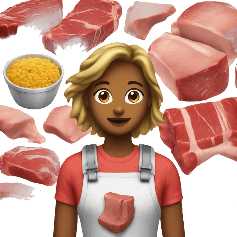 combine meat emoji with girl emoji