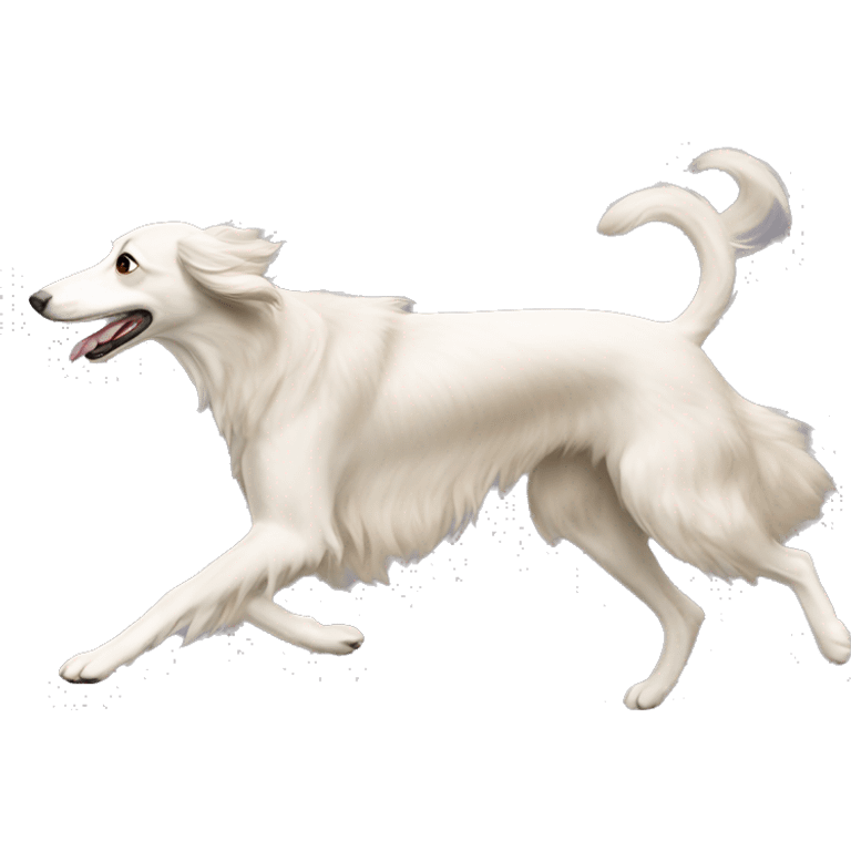 Russian borzoi dog running  emoji