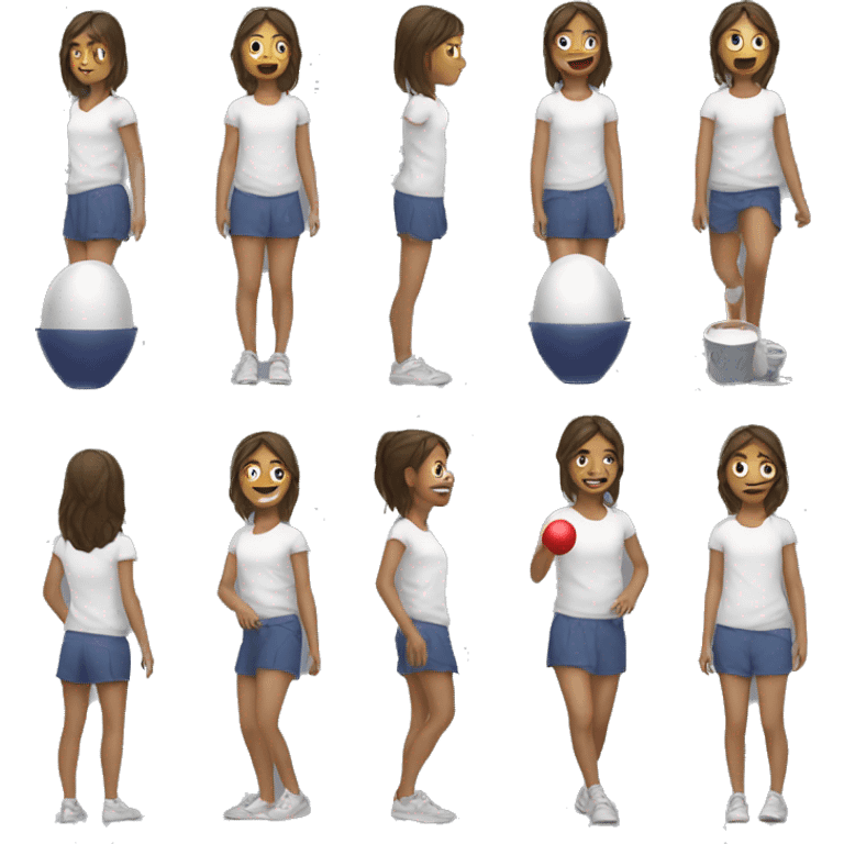 A girl playing cup pong emoji