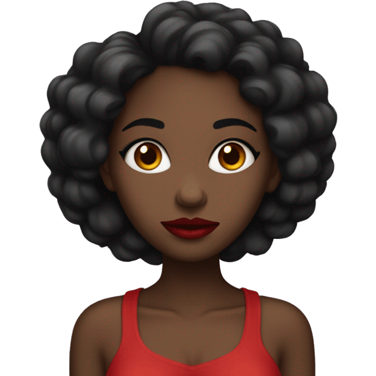 Black girl with big red lips emoji