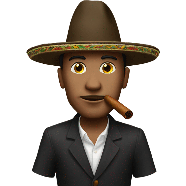 Me wearing a sombrero smoking a cigar emoji