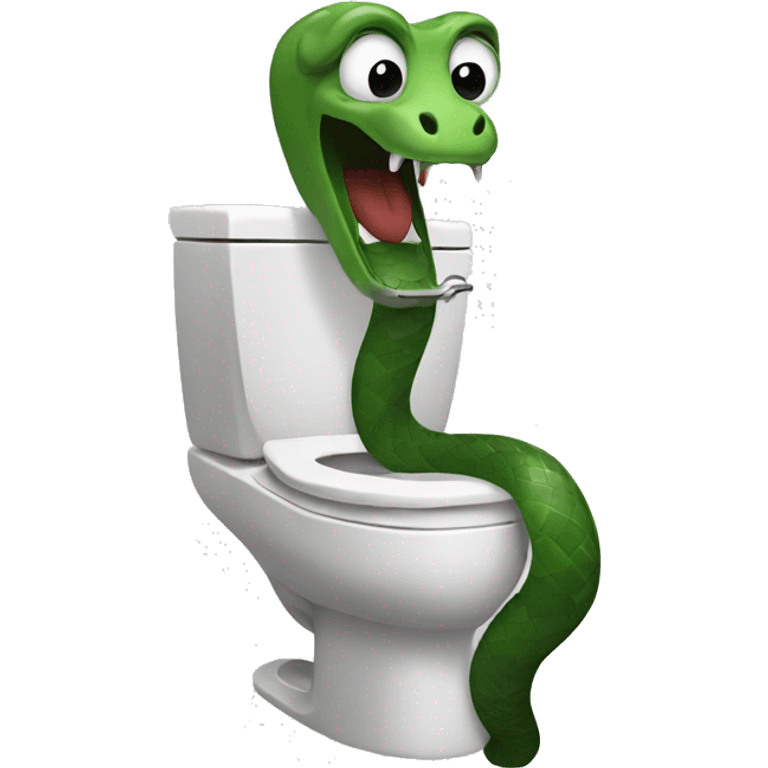 Snake coming out of a toilet emoji