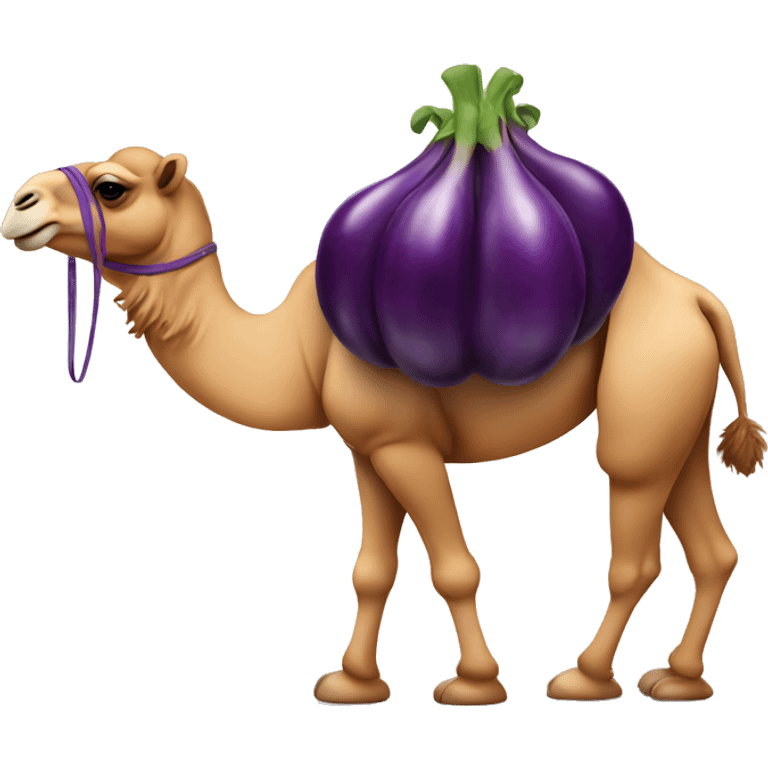 Camel with eggplant emoji