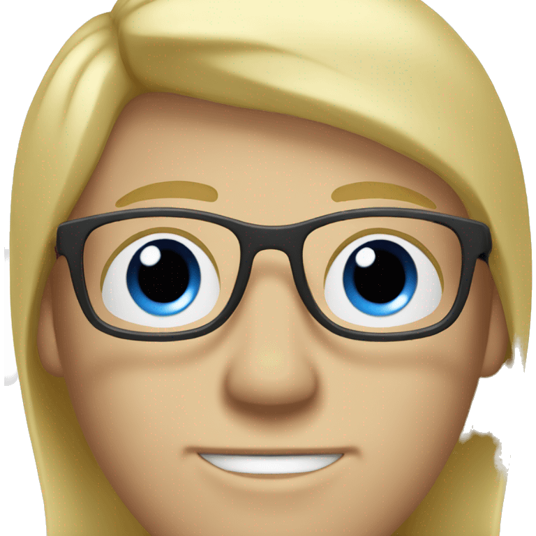 blond hair man with blue eyes and eyeglasses emoji