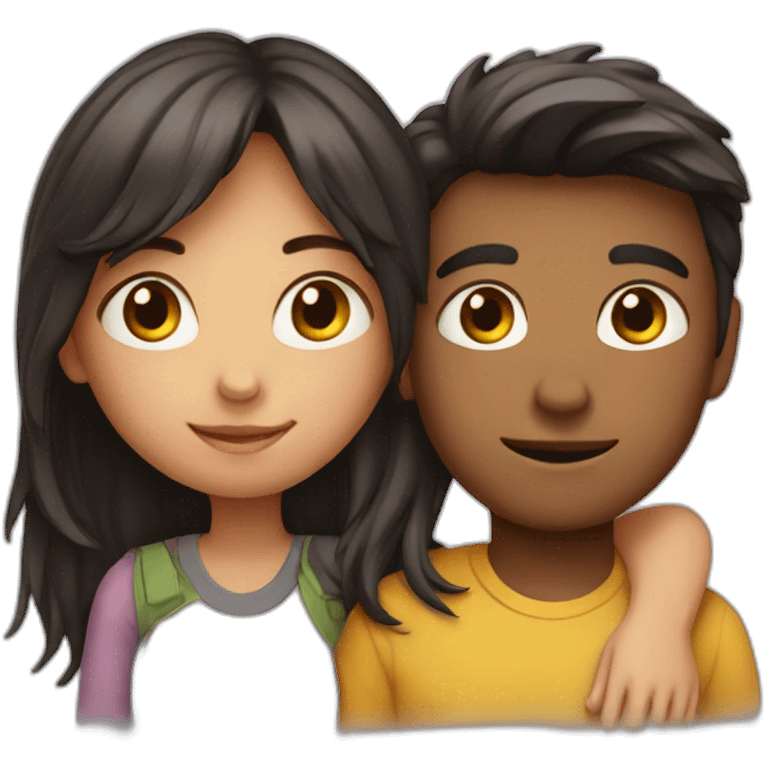 Girl leaning on boy emoji