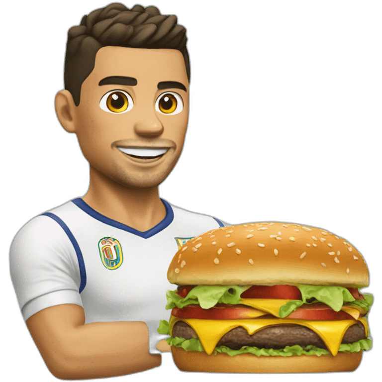 Ronaldo mange un burger emoji