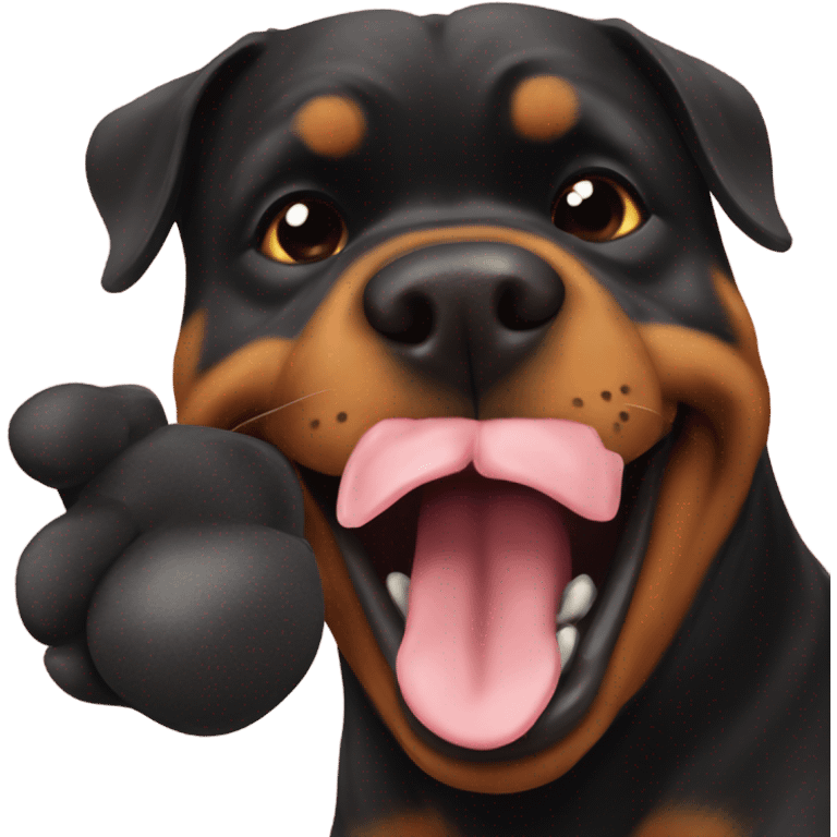 Rottweiler dog sending a kiss emoji