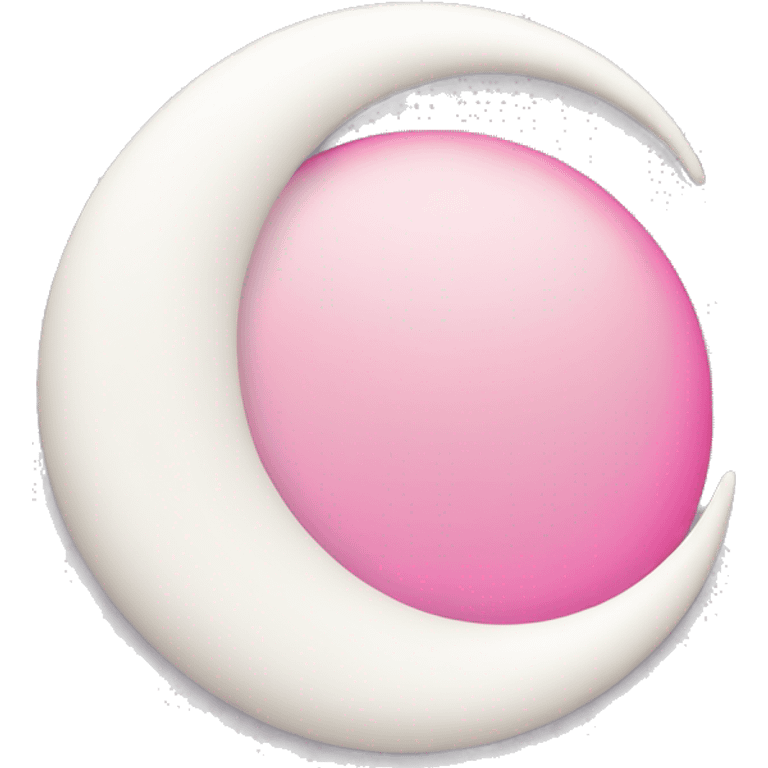 White Crescent moon and pink clouds emoji