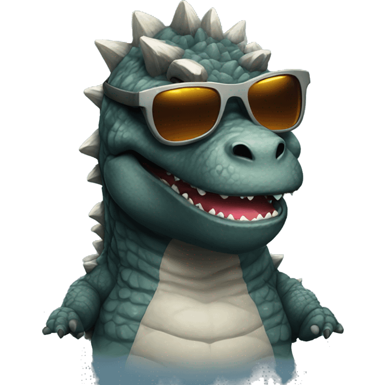 cute godzilla with sunglasses emoji