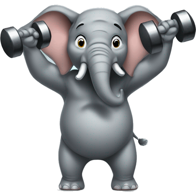 Elephant lifting weights emoji