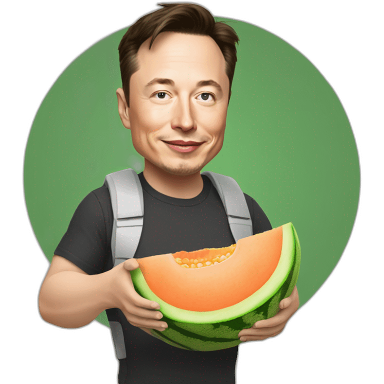 elon musk holding a melon emoji