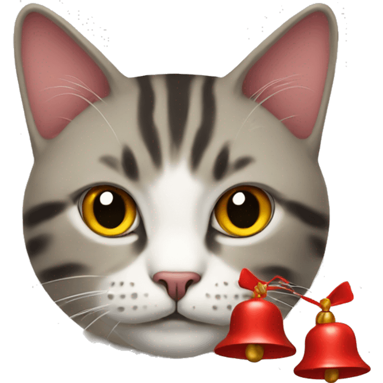 cat with red bells emoji