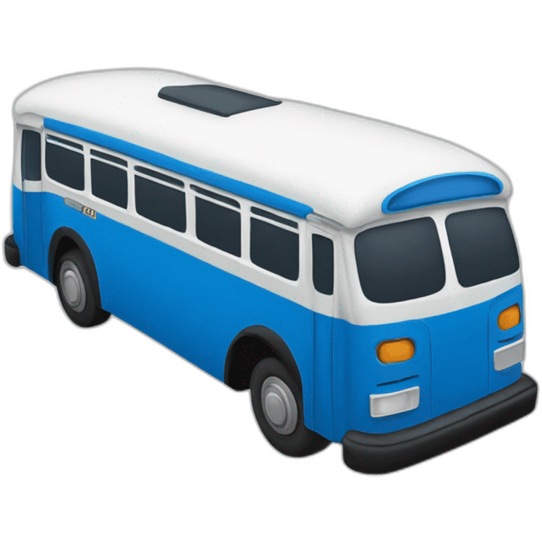 blue and white bus written reunidas emoji