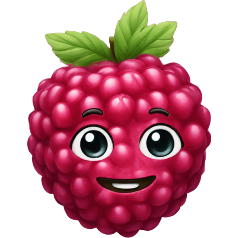 Cute smiling raspberry emoji