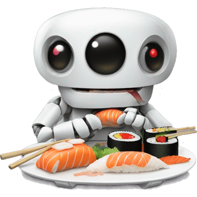 Robot eating sushi emoji