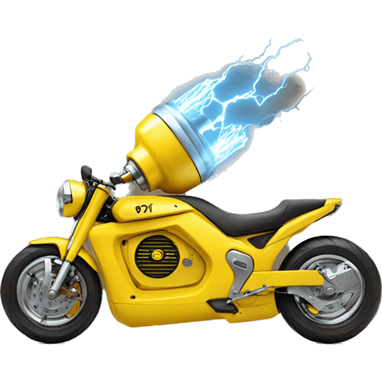 yellow electric motor surrouning bolt emoji