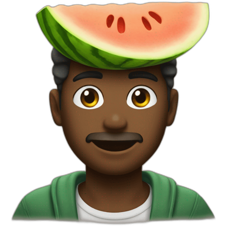 🧑🏿‍🦲mit Melone auf dem Kopf emoji