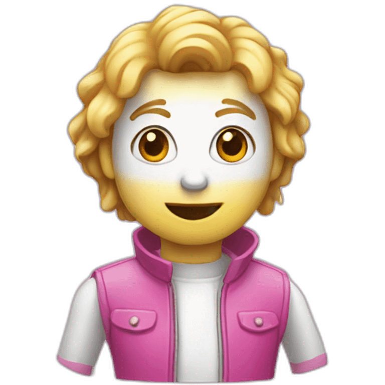 pink and white animatronic sticker emoji