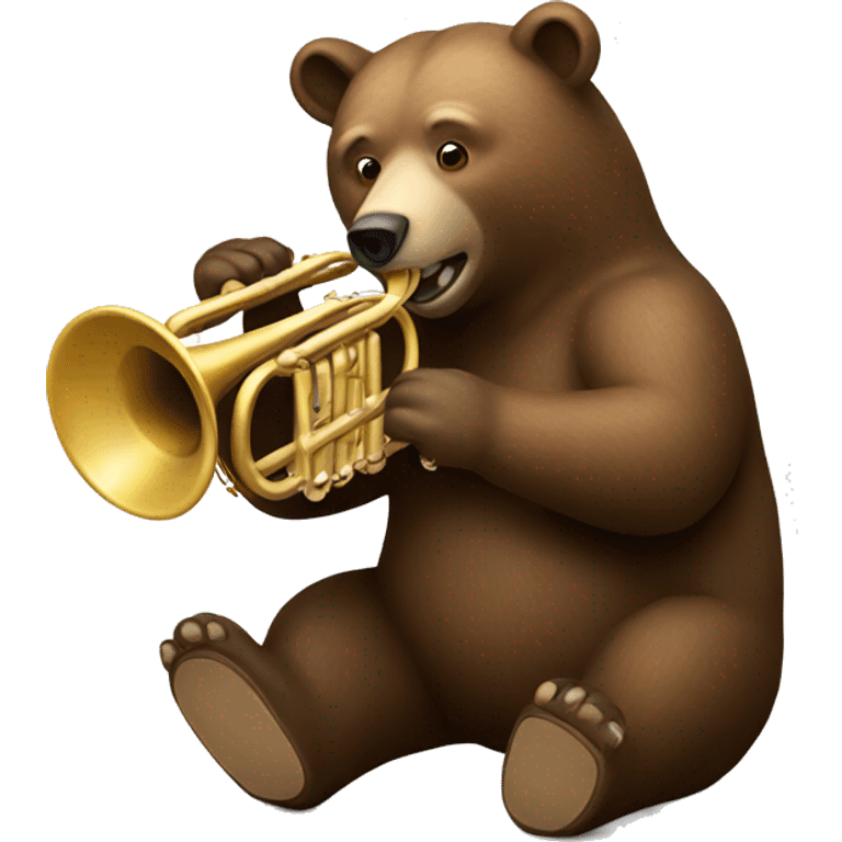 Bear with trumpet emoji