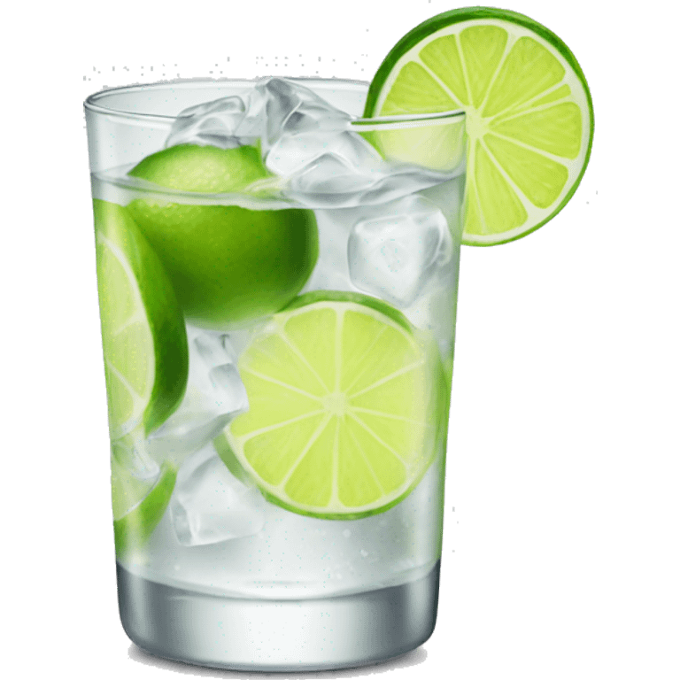 Vodka tonic with a lime emoji