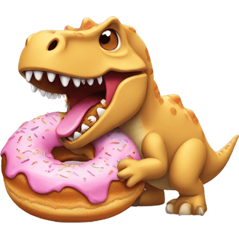 dino eating a donut emoji