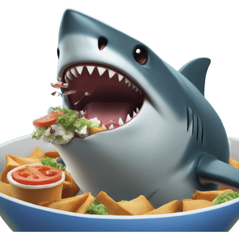 Shark eating poke emoji