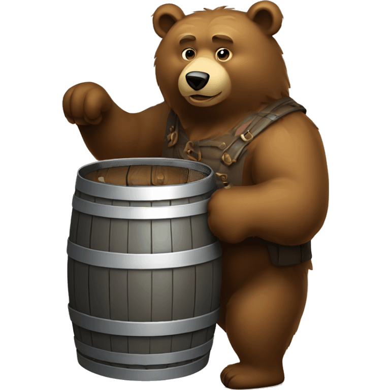 Russian bear holding a barrel of oilrussian bear emoji