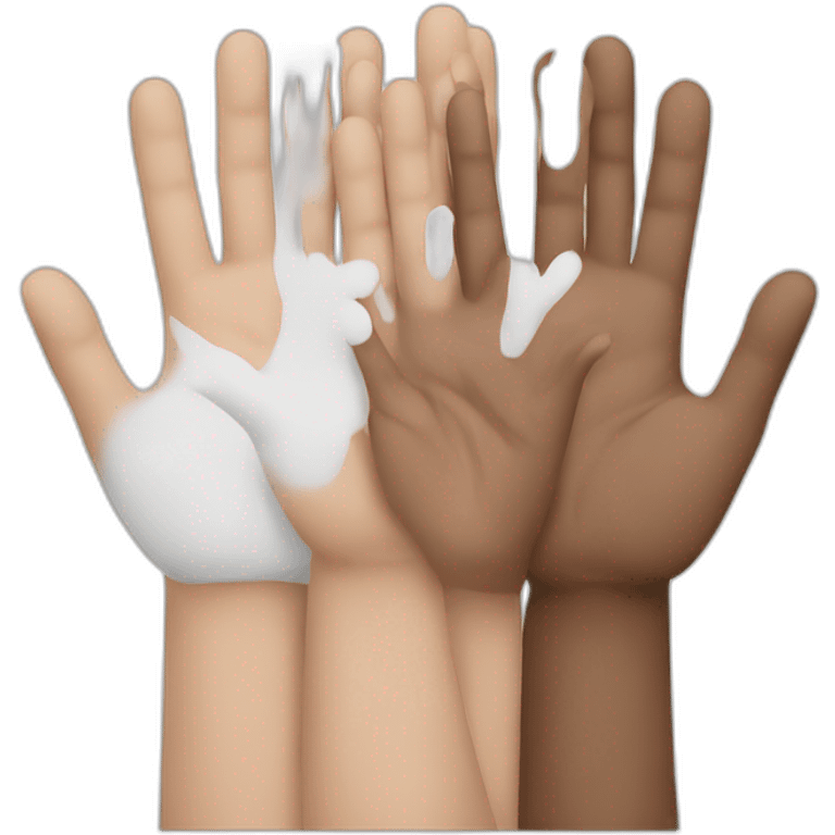 coloured and white team hands joined emoji