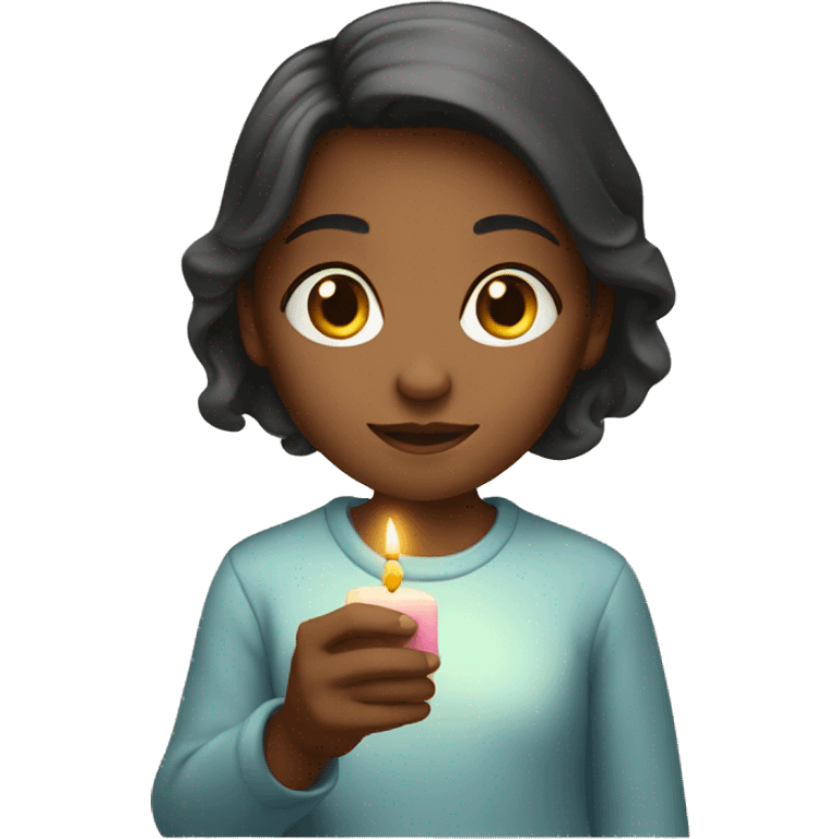 a girl lighting a candle emoji