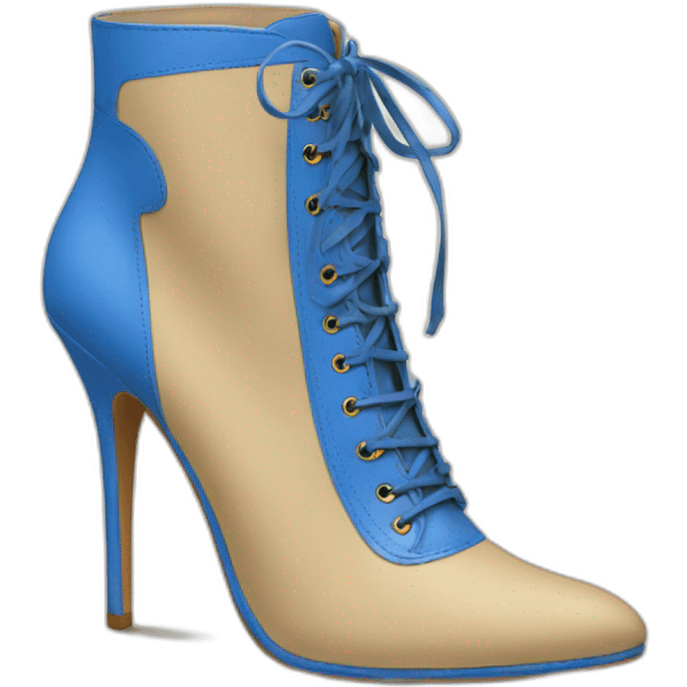 high-heels-boot-beige-with-blue-drawings emoji