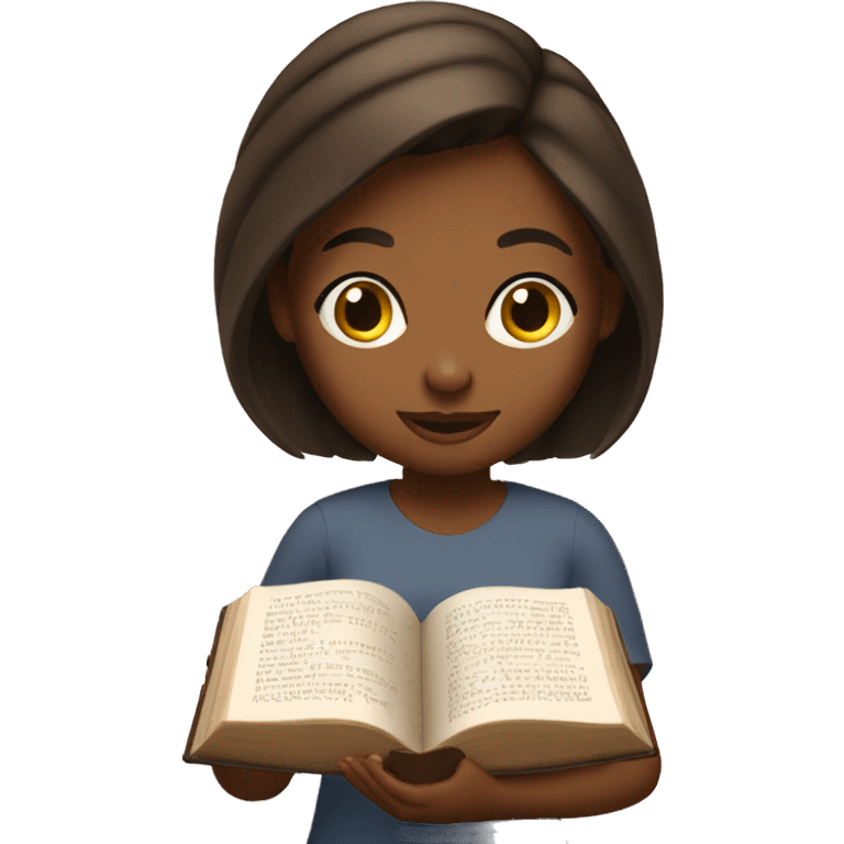 Brown girl reading bible emoji