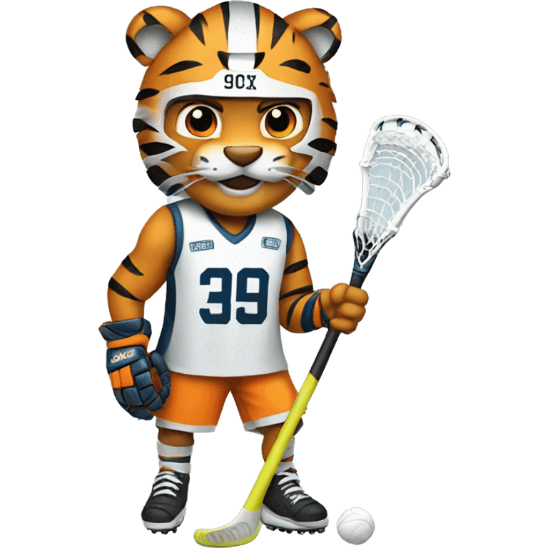 Lacrosse player tiger emoji