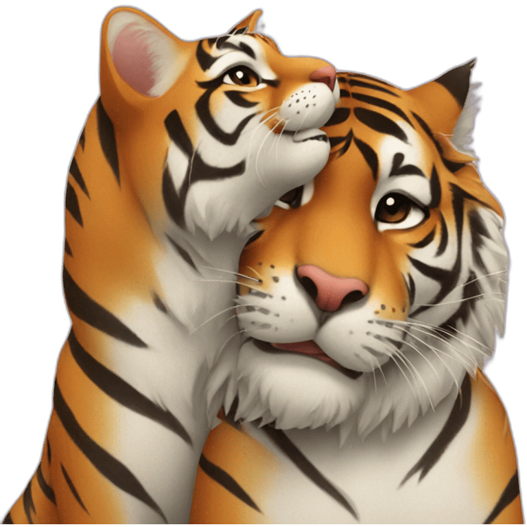 tiger-and-cat-kiss emoji