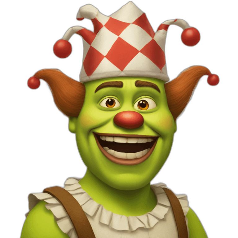 Shrek with a lot of clown makeup emoji