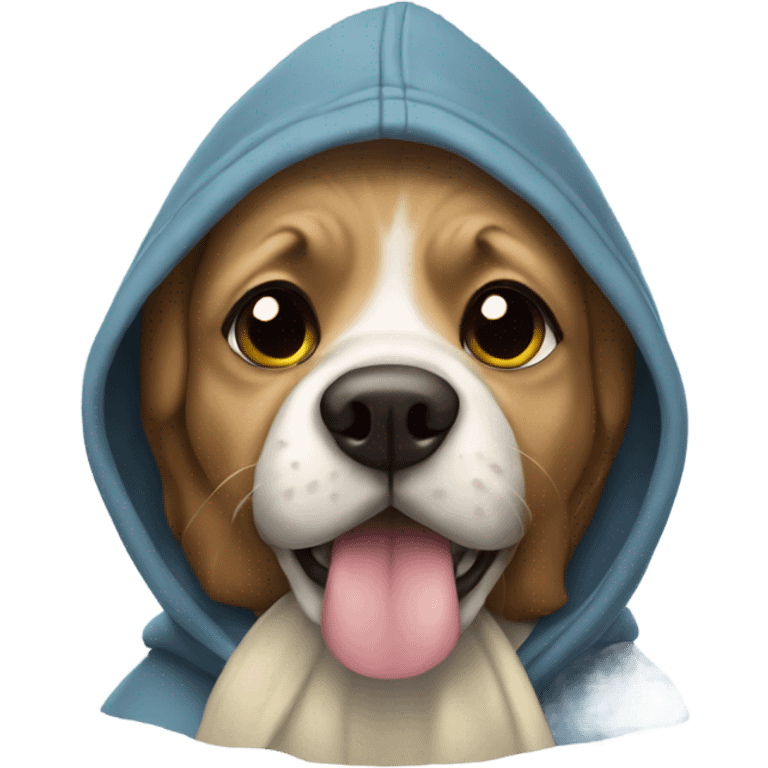 dog wearing a hoodie emoji