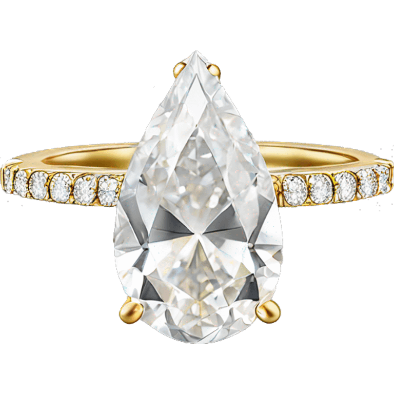 12 carat pear cut diamond engagement ring with small diamonds around the band emoji