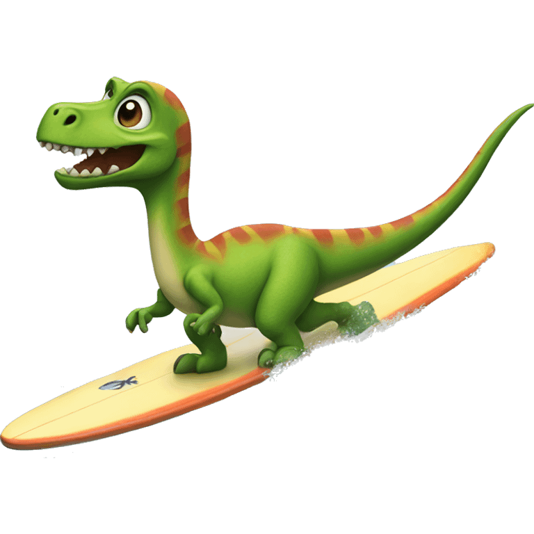 Dinosaur on a surf board emoji