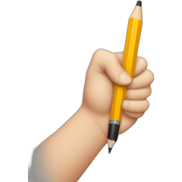 hand holding a big pencil in fist emoji