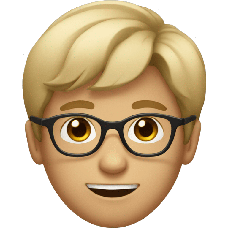 a kid with brown eyes and hair and has glasses boy  emoji