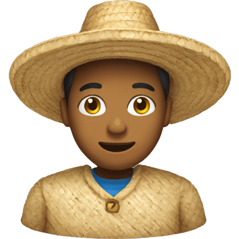 Person wearing conical straw hat  emoji