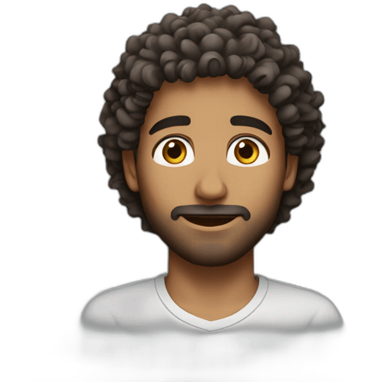 Guy with dry curly hair arab emoji