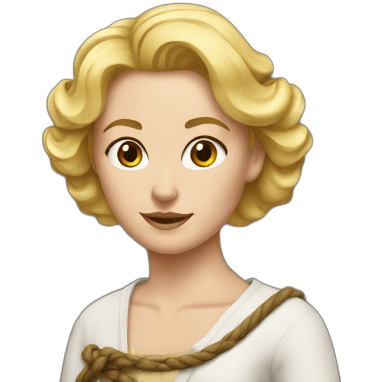 blond and white woman lasso emoji